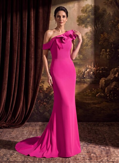 Trumpet/Mermaid Stretch Satin Mother Of The Bride Dresses With Ruffles