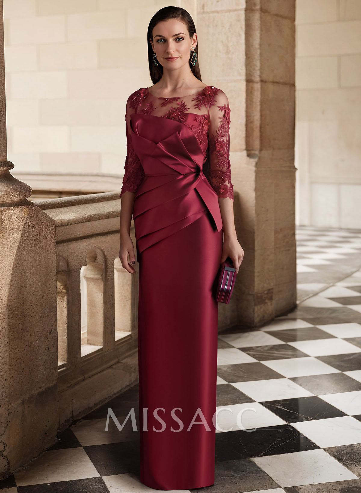 Sheath/Column Satin Mother Of The Bride Dresses With Appliques Lace Sheath/Column Satin Mother Of The Bride Dresses With Appliques Lace