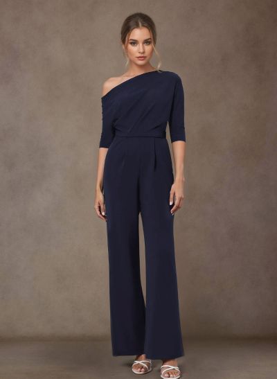 Jumpsuit/Pantsuit Asymmetrical Elastic Satin Mother Of The Bride Dresses