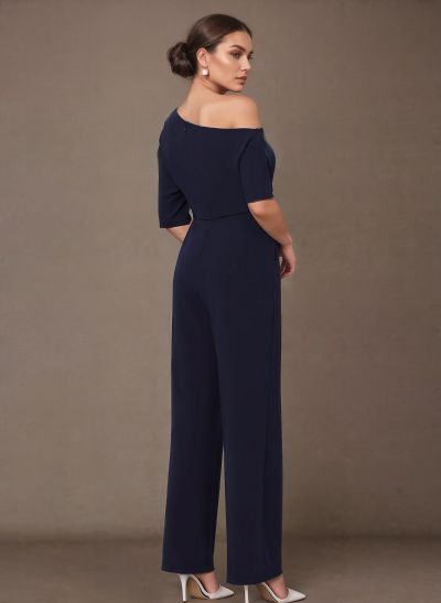 Jumpsuit/Pantsuit Asymmetrical Elastic Satin Mother Of The Bride Dresses