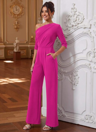Jumpsuit/Pantsuit Asymmetrical Elastic Satin Mother Of The Bride Dresses
