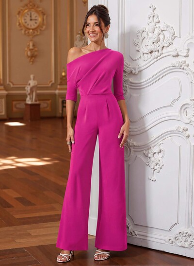 Jumpsuit/Pantsuit Asymmetrical Elastic Satin Mother Of The Bride Dresses