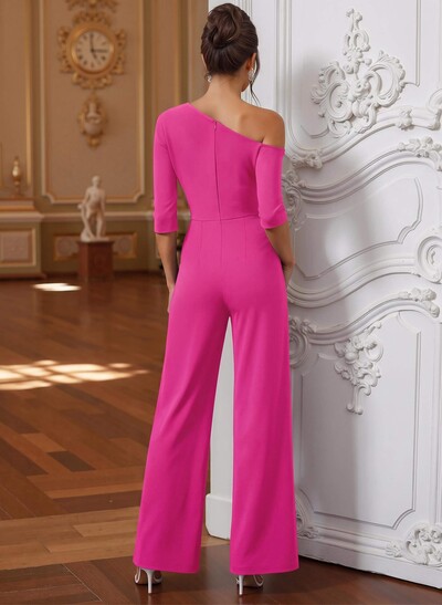 Jumpsuit/Pantsuit Asymmetrical Elastic Satin Mother Of The Bride Dresses