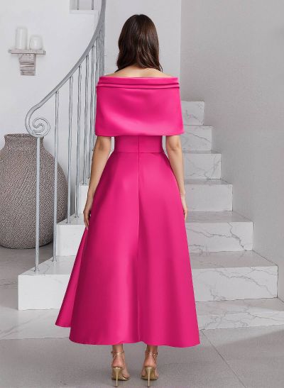 A-Line Asymmetrical Sleeveless Satin Mother Of The Bride Dresses With Bow(s)