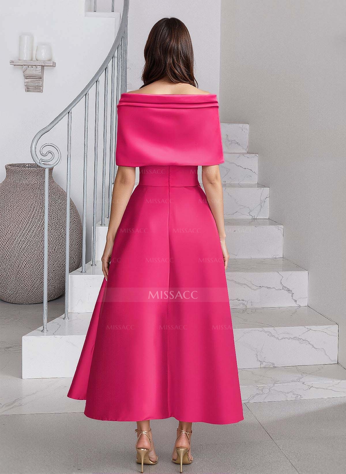 A-Line Asymmetrical Sleeveless Satin Mother Of The Bride Dresses With Bow(s)