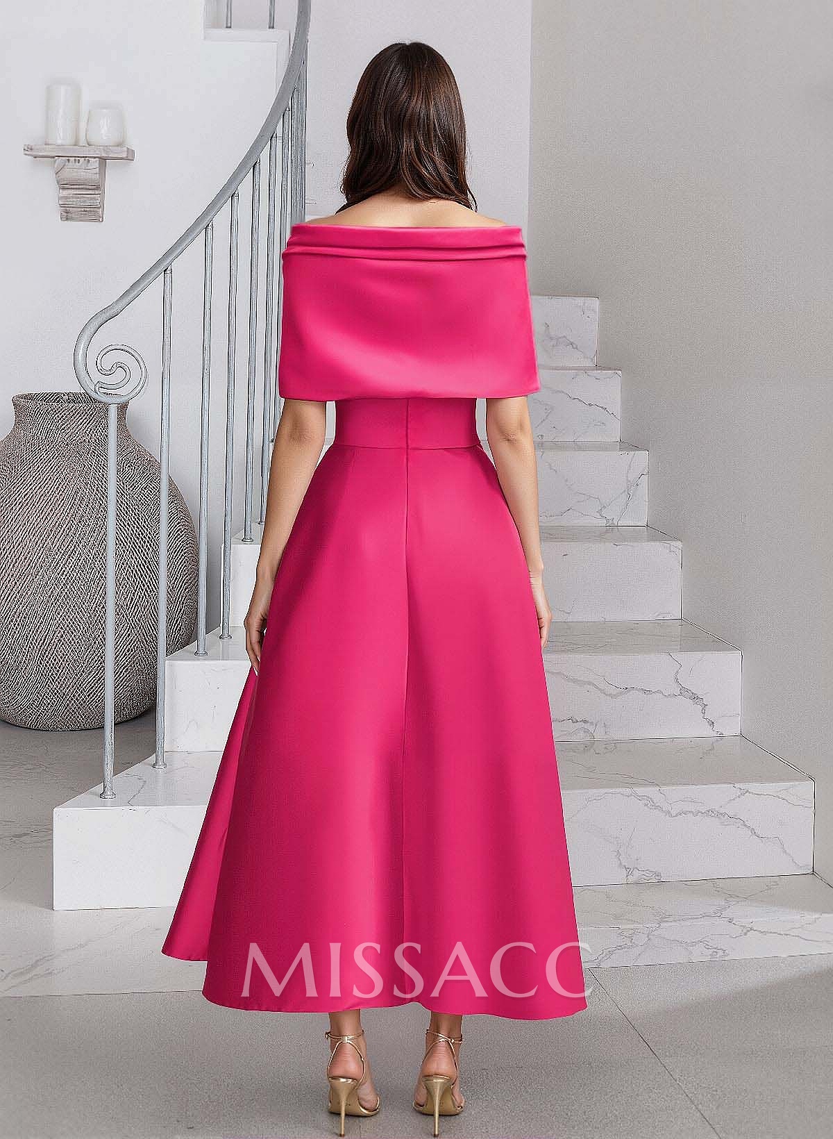 A-Line Asymmetrical Sleeveless Satin Mother Of The Bride Dresses With Bow(s)