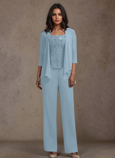 Jumpsuit/Pantsuit Chiffon Mother Of The Bride Dresses With Lace