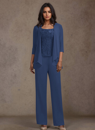 Jumpsuit/Pantsuit Chiffon Mother Of The Bride Dresses With Lace