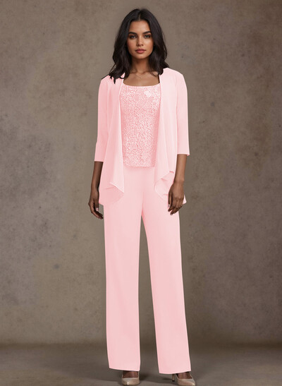 Jumpsuit/Pantsuit Chiffon Mother Of The Bride Dresses With Lace