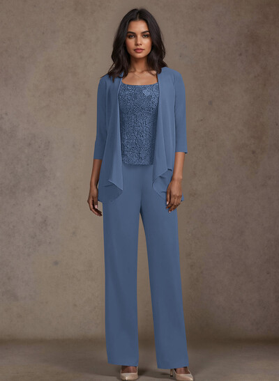 Jumpsuit/Pantsuit Chiffon Mother Of The Bride Dresses With Lace