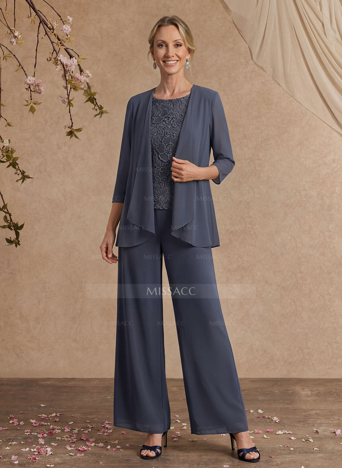 Jumpsuit/Pantsuit Chiffon Mother Of The Bride Dresses With Lace