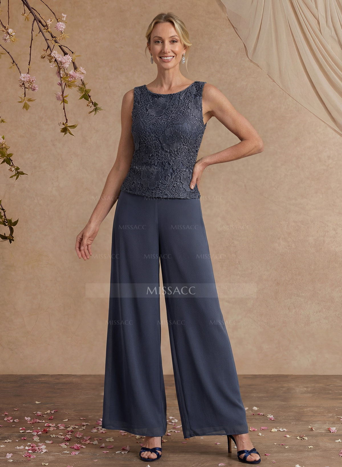 Jumpsuit/Pantsuit Chiffon Mother Of The Bride Dresses With Lace