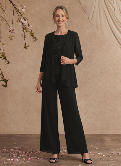 Jumpsuit/Pantsuit Chiffon Mother Of The Bride Dresses With Lace