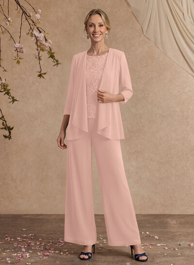 Jumpsuit/Pantsuit Chiffon Mother Of The Bride Dresses With Lace