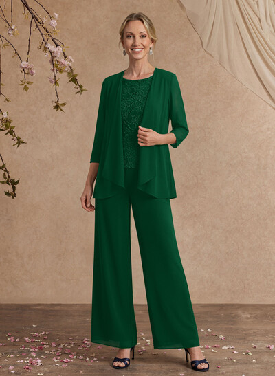 Jumpsuit/Pantsuit Chiffon Mother Of The Bride Dresses With Lace