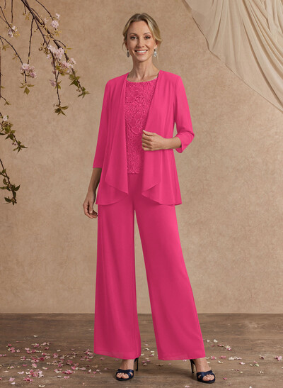 Jumpsuit/Pantsuit Chiffon Mother Of The Bride Dresses With Lace