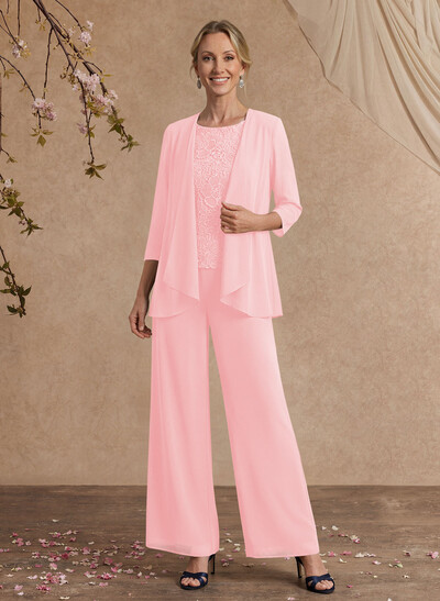 Jumpsuit/Pantsuit Chiffon Mother Of The Bride Dresses With Lace