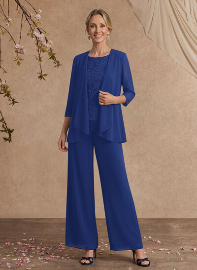 Jumpsuit/Pantsuit Chiffon Mother Of The Bride Dresses With Lace