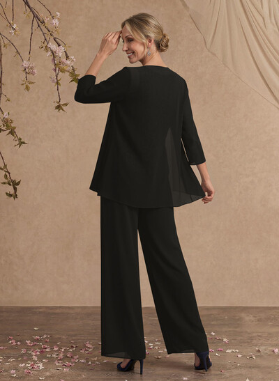 Jumpsuit/Pantsuit Chiffon Mother Of The Bride Dresses With Lace