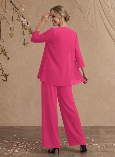 Jumpsuit/Pantsuit Chiffon Mother Of The Bride Dresses With Lace