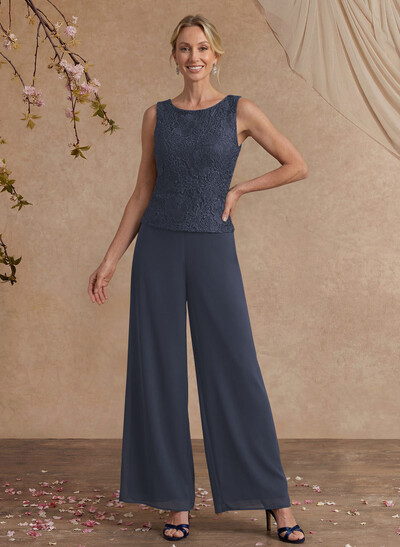 Jumpsuit/Pantsuit Chiffon Mother Of The Bride Dresses With Lace