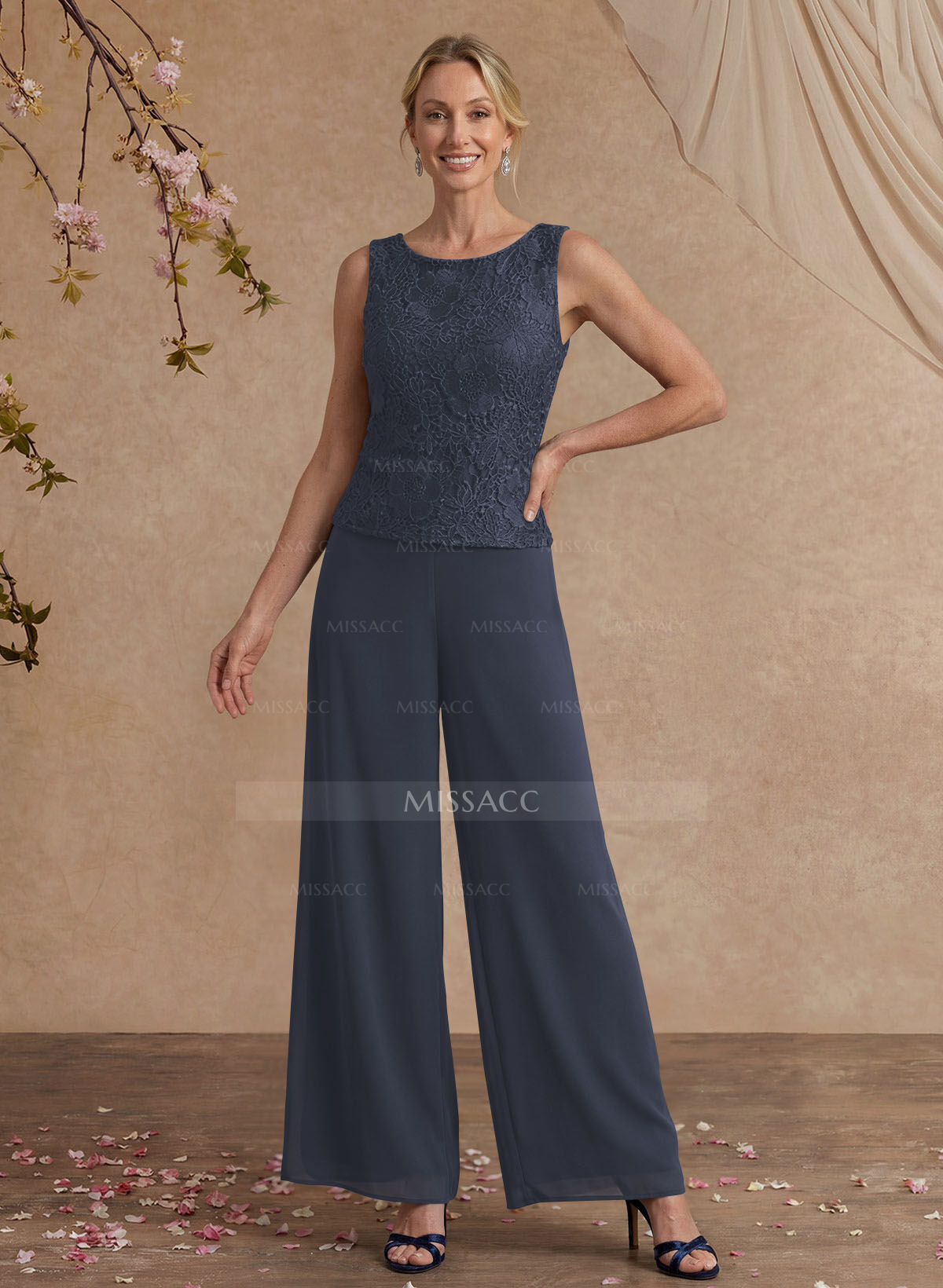 Jumpsuit/Pantsuit Chiffon Mother Of The Bride Dresses With Lace