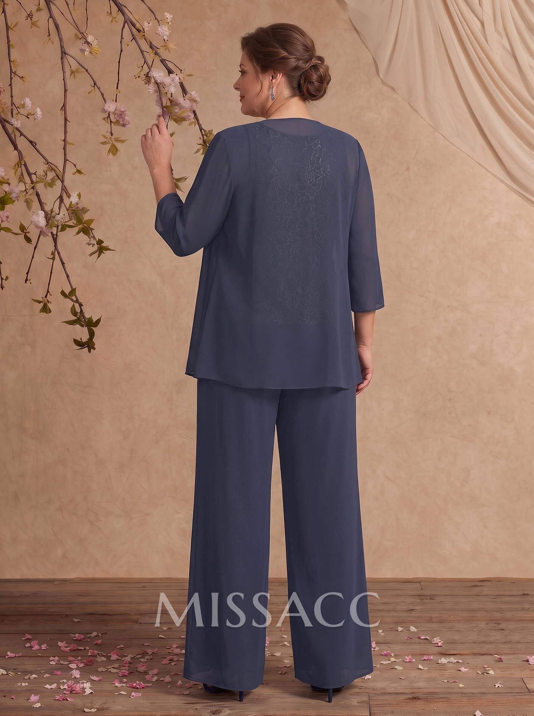 Jumpsuit/Pantsuit Chiffon Mother Of The Bride Dresses With Lace