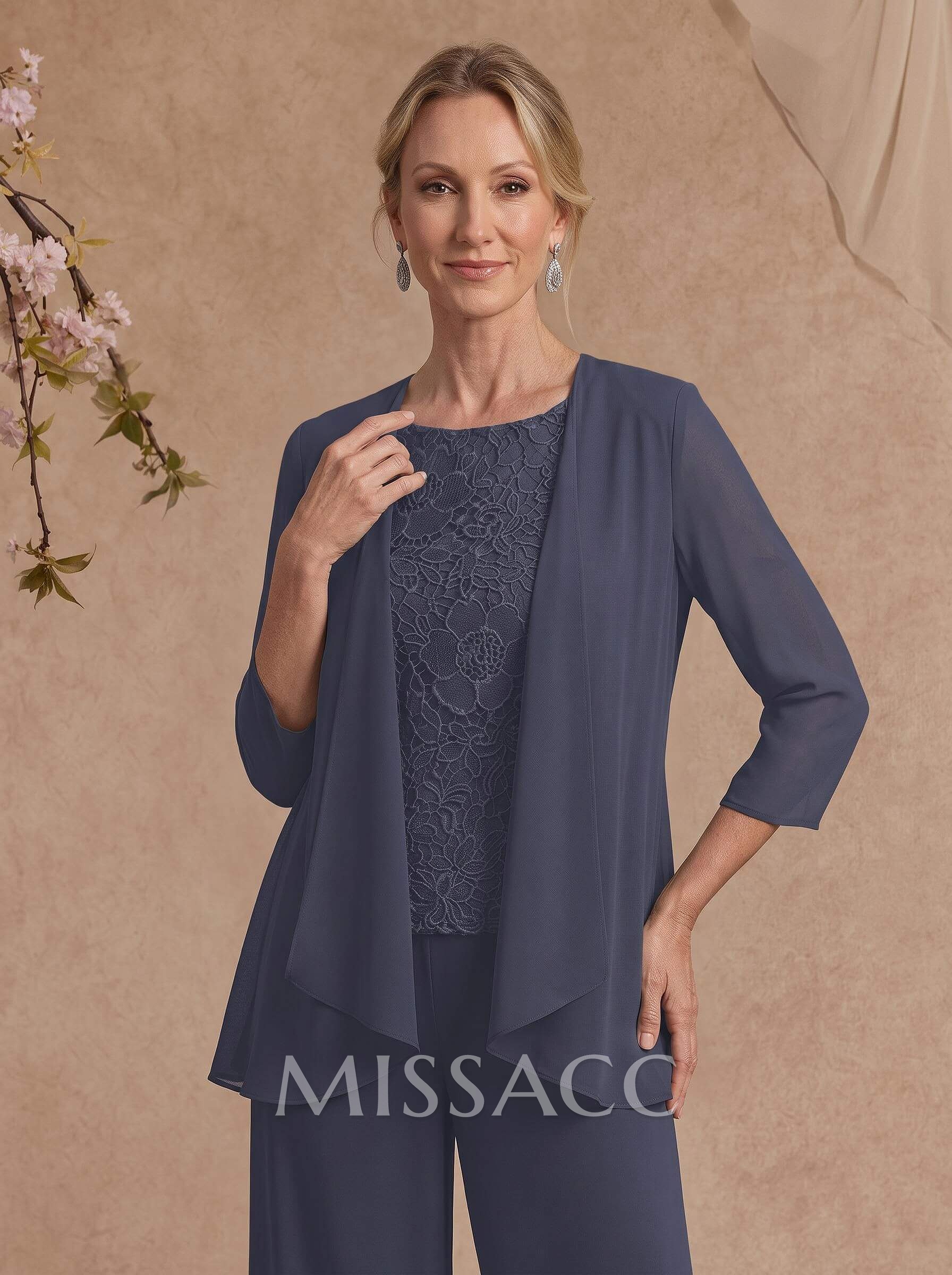 Jumpsuit/Pantsuit Chiffon Mother Of The Bride Dresses With Lace