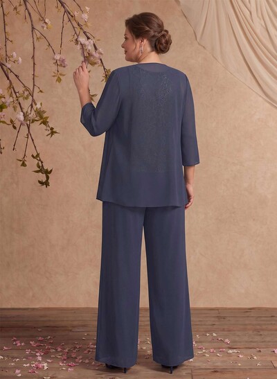 Jumpsuit/Pantsuit Chiffon Mother Of The Bride Dresses With Lace