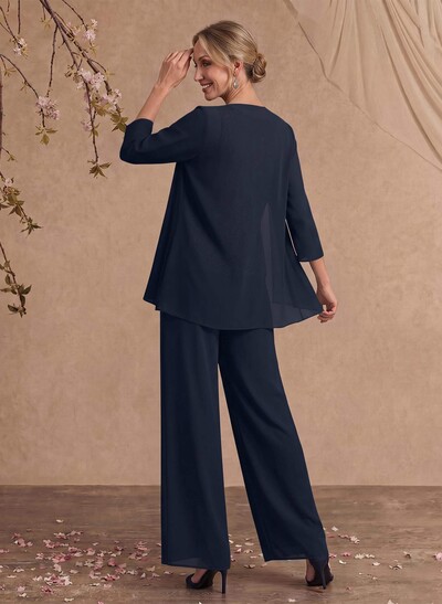Jumpsuit/Pantsuit Chiffon Mother Of The Bride Dresses With Lace