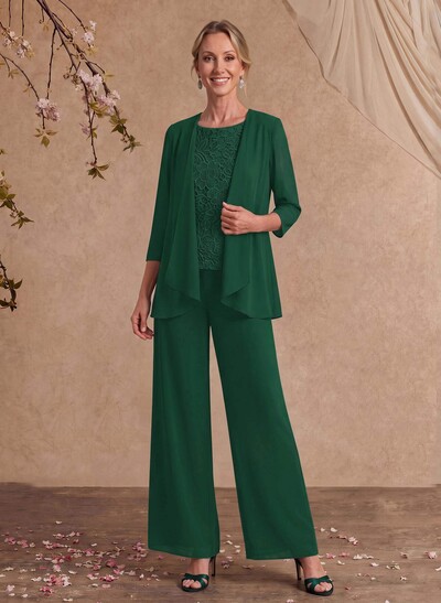 Jumpsuit/Pantsuit Chiffon Mother Of The Bride Dresses With Lace