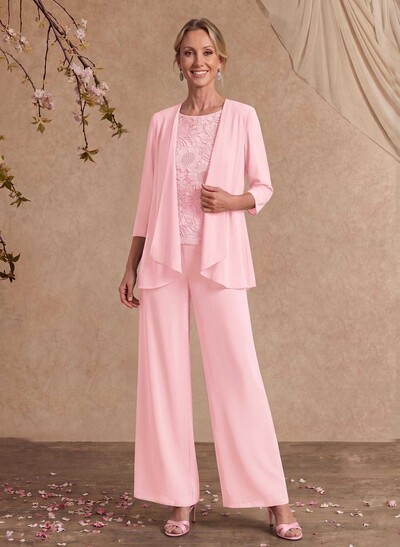 Jumpsuit/Pantsuit Chiffon Mother Of The Bride Dresses With Lace