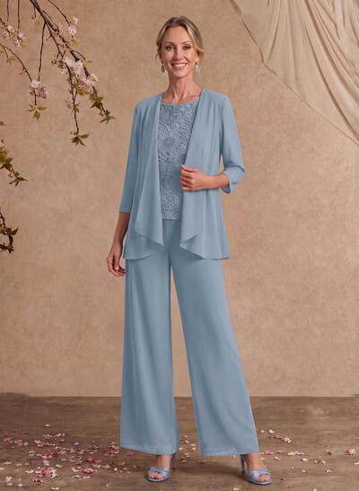 Jumpsuit/Pantsuit Chiffon Mother Of The Bride Dresses With Lace