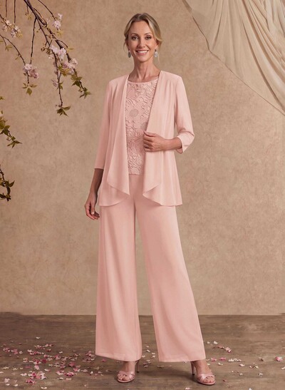 Jumpsuit/Pantsuit Chiffon Mother Of The Bride Dresses With Lace