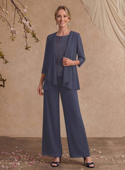Jumpsuit/Pantsuit Chiffon Mother Of The Bride Dresses With Lace