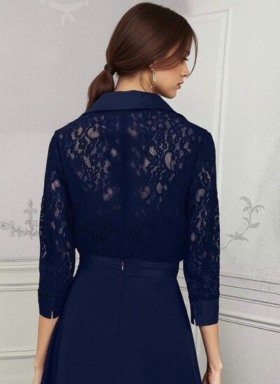 Jumpsuit/Pantsuit V-Neck Lace/Silk Like Satin Mother Of The Bride Dresses
