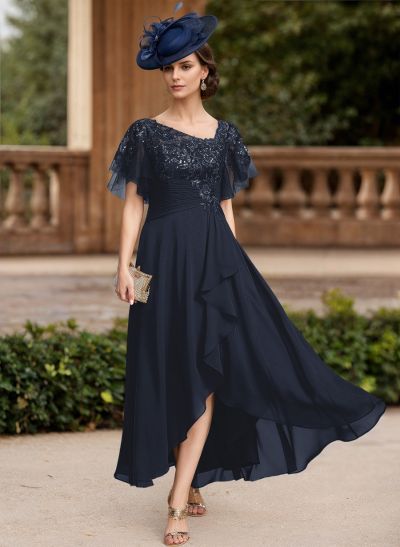 A-Line Chiffon Mother Of The Bride Dresses With Ruffle/Lace/Back Hole