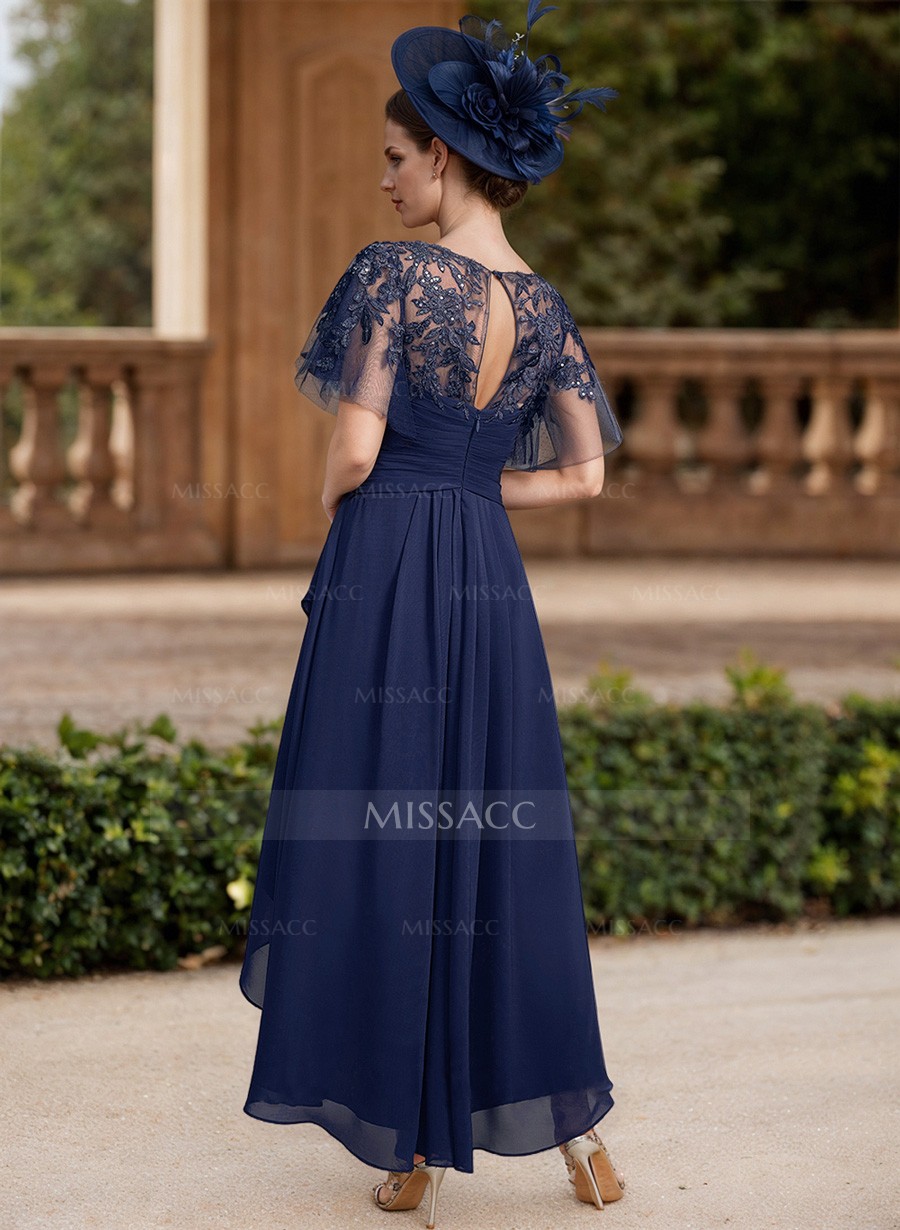 A-Line Chiffon Mother Of The Bride Dresses With Ruffle/Lace/Back Hole