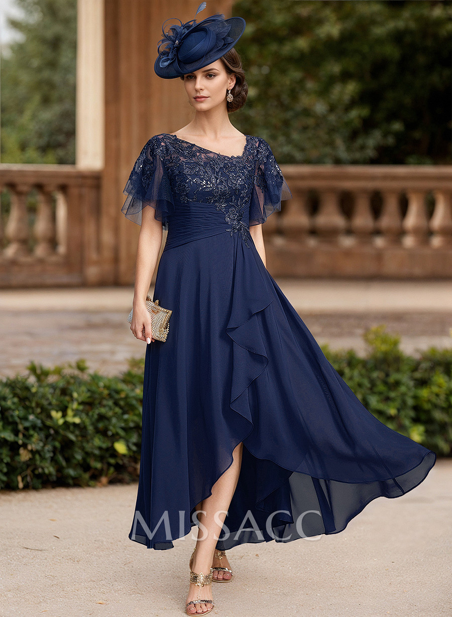 A-Line Chiffon Mother Of The Bride Dresses With Ruffle/Lace/Back Hole