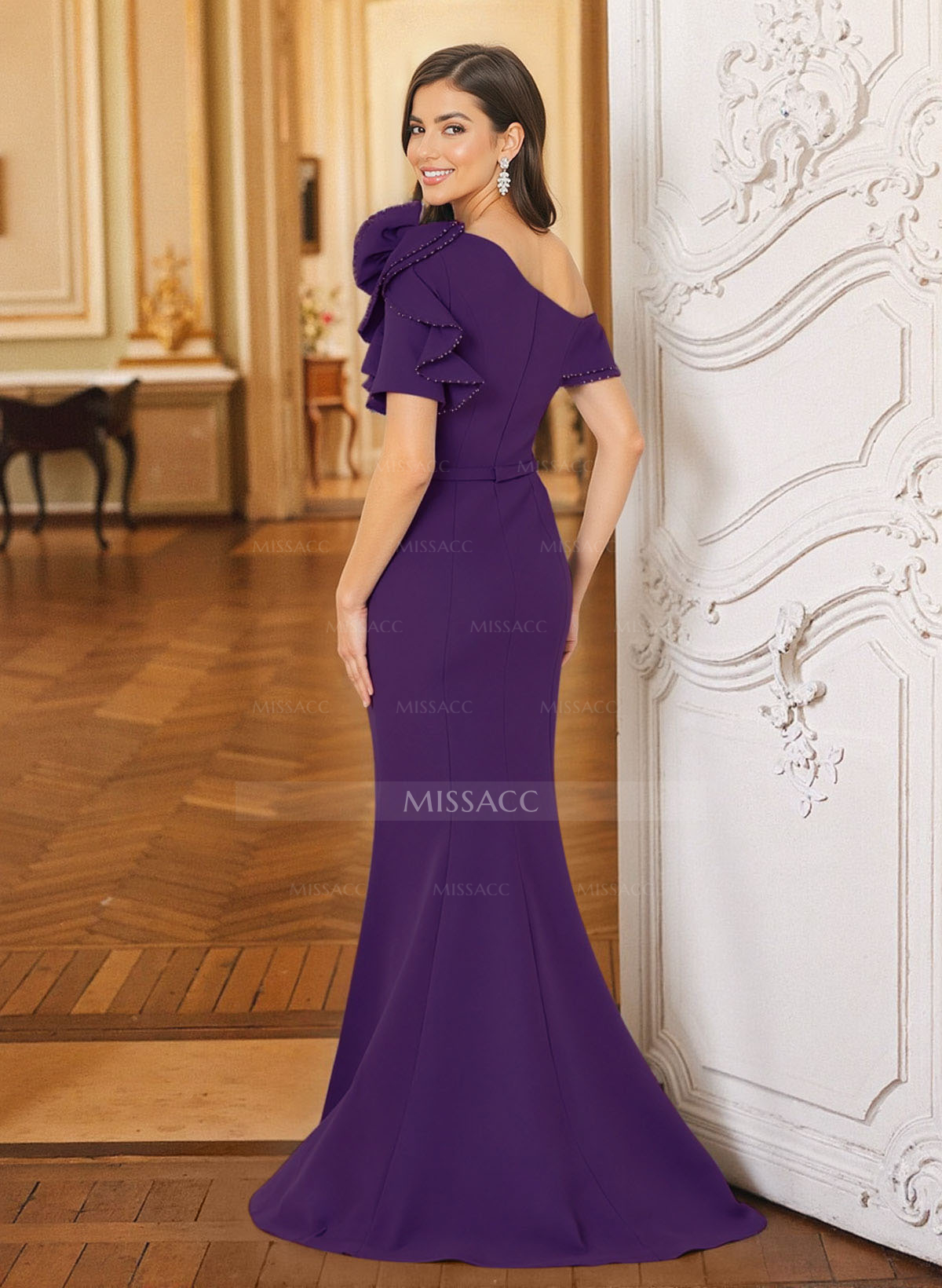 Trumpet/Mermaid Elastic Satin Mother Of The Bride Dresses With Ruffle/Flower(s)