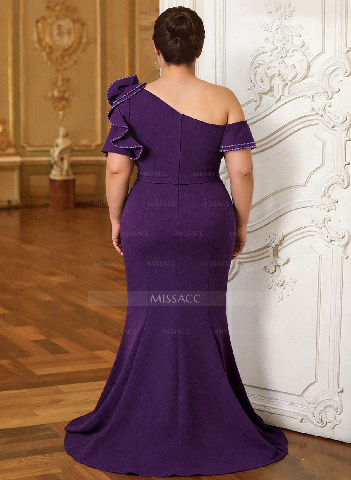 Trumpet/Mermaid Elastic Satin Mother Of The Bride Dresses With Ruffle/Flower(s)