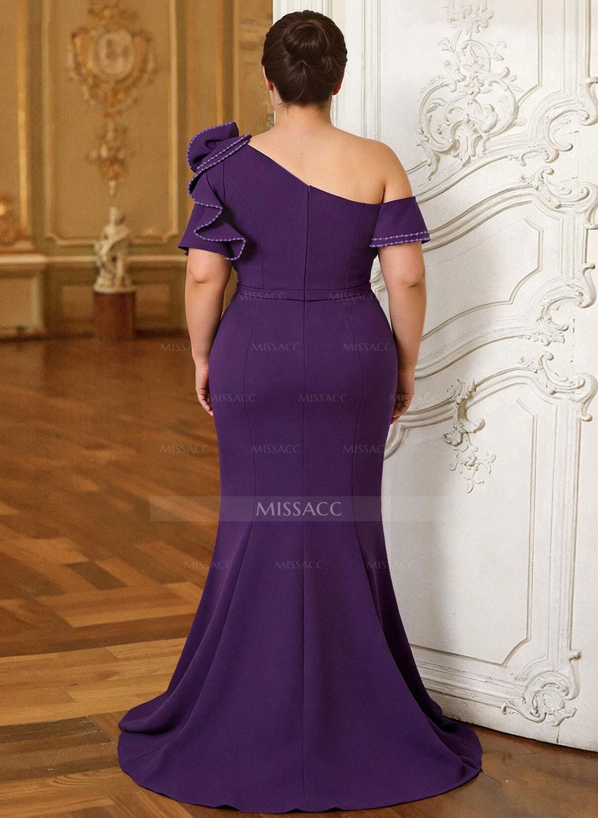 Trumpet/Mermaid Elastic Satin Mother Of The Bride Dresses With Ruffle/Flower(s)