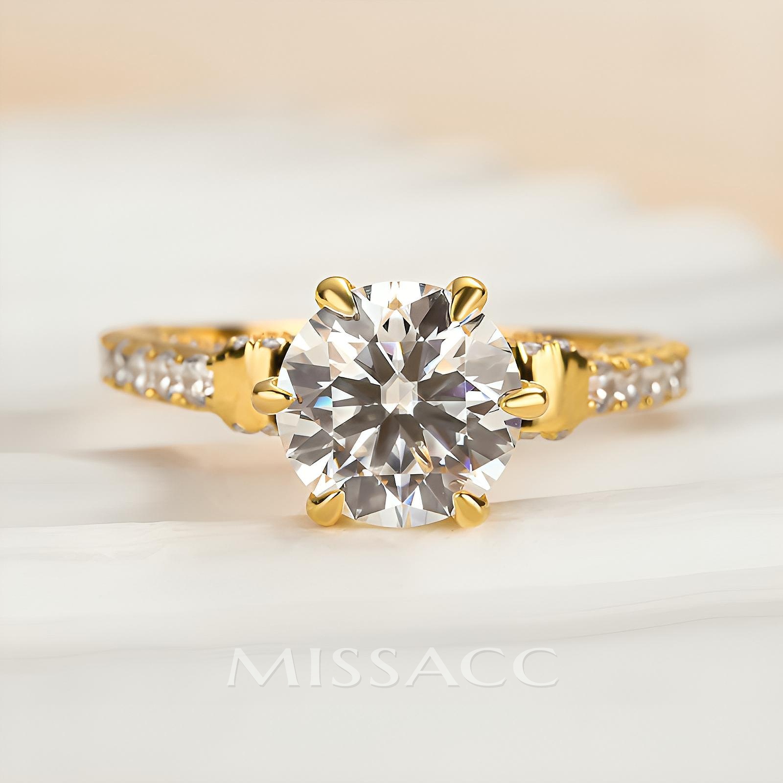 Moissanite Bow Base Design 2.0 Carat Engagement Ring Moissanite Bow Base Design 2.0 Carat Engagement Ring