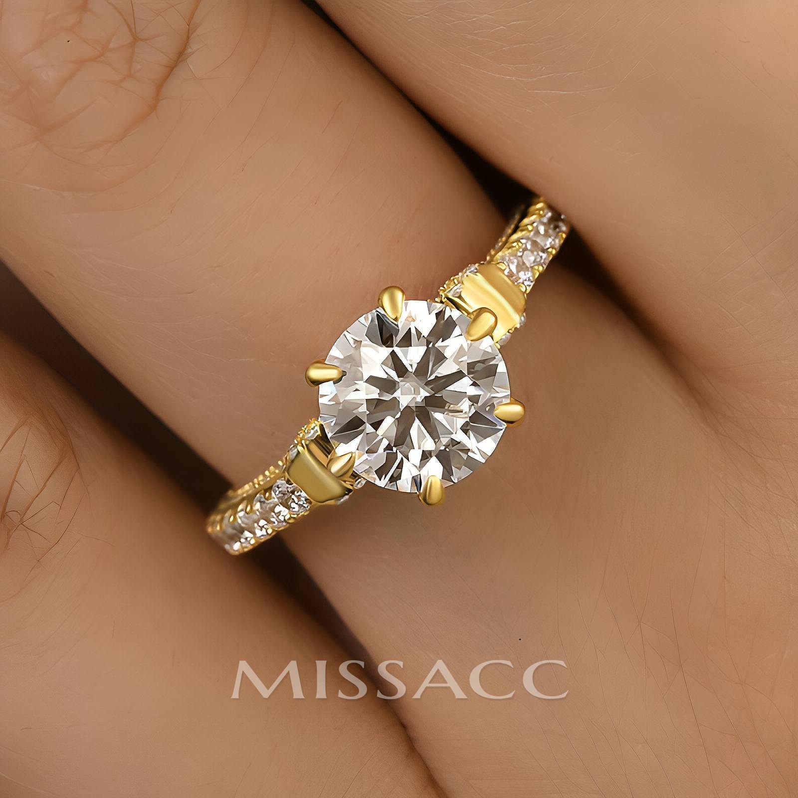 Moissanite Bow Base Design 2.0 Carat Engagement Ring Moissanite Bow Base Design 2.0 Carat Engagement Ring