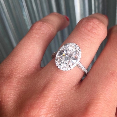 4.3 Carat Oval Cut Moissanite Engagement Ring