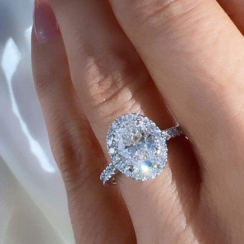 4.3 Carat Oval Cut Moissanite Engagement Ring