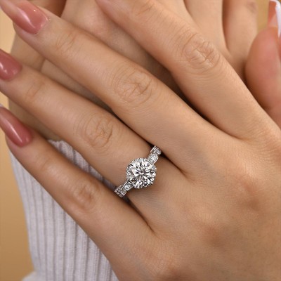 2.0 Carat Round Cut Vintage Engagement Ring