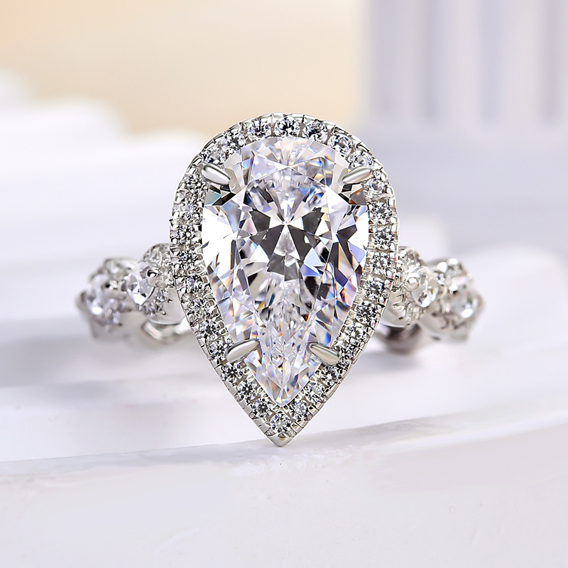 Noble Halo Pear Cut Engagement Ring
