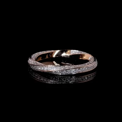 Round Cut Moissanite Wedding Bands In Sterling Silver