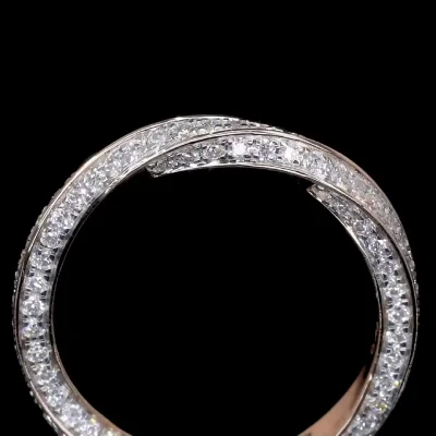 Round Cut Moissanite Wedding Bands In Sterling Silver